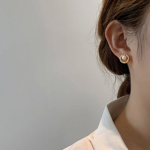 Clous d'oreilles à design rond avec fausses perles - SHEIN - Modalova
