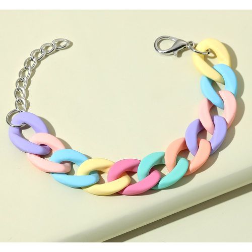 Bracelet à chaîne avec blocs de couleurs - SHEIN - Modalova