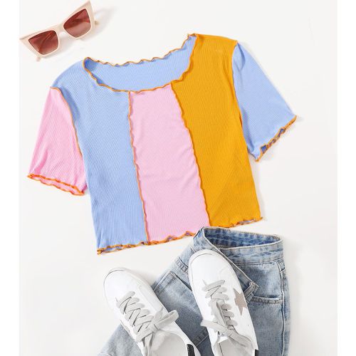 T-shirt court avec blocs de couleurs - SHEIN - Modalova