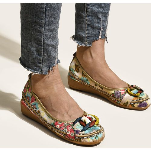 Chaussures compensées avec motif fleur - SHEIN - Modalova