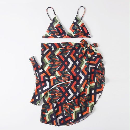 Pièces Bikini avec imprimé géométrique & Paréo - SHEIN - Modalova
