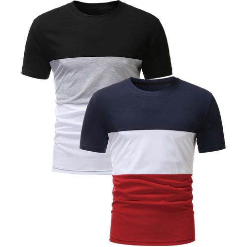 Pièces T-shirt avec blocs de couleurs - SHEIN - Modalova