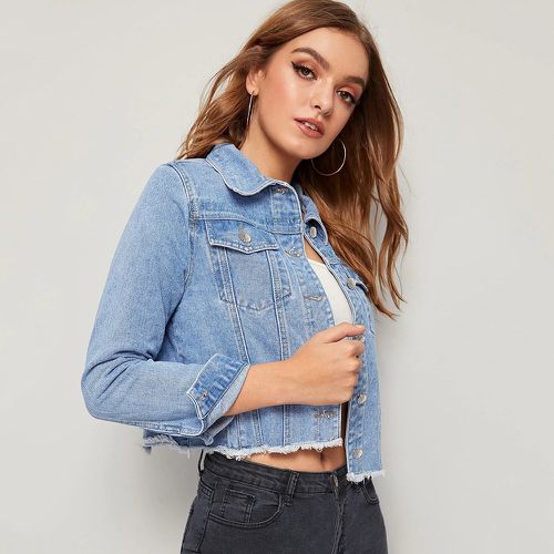 Veste en jean avec poches - SHEIN - Modalova