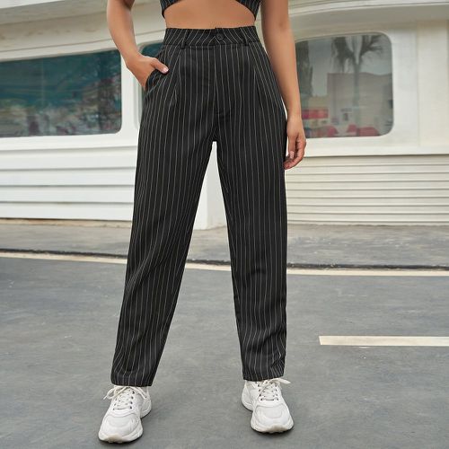Pantalon taille haute à rayures - SHEIN - Modalova