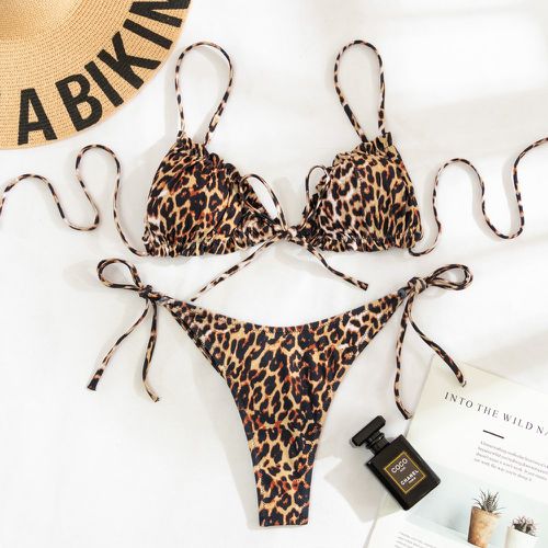 Bikini à léopard avec nœud - SHEIN - Modalova
