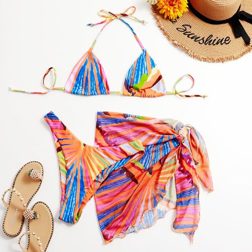Pièces Bikini avec ras-du-cou & Jupe de plage - SHEIN - Modalova