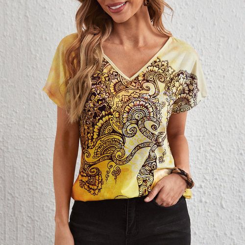 T-shirt tie dye avec imprimé baroque - SHEIN - Modalova