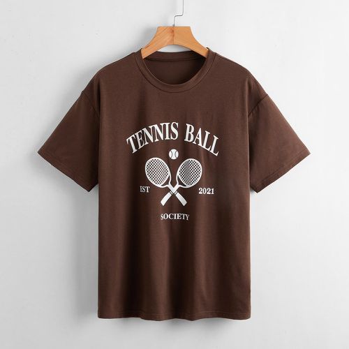T-shirt avec imprimé tennis - SHEIN - Modalova