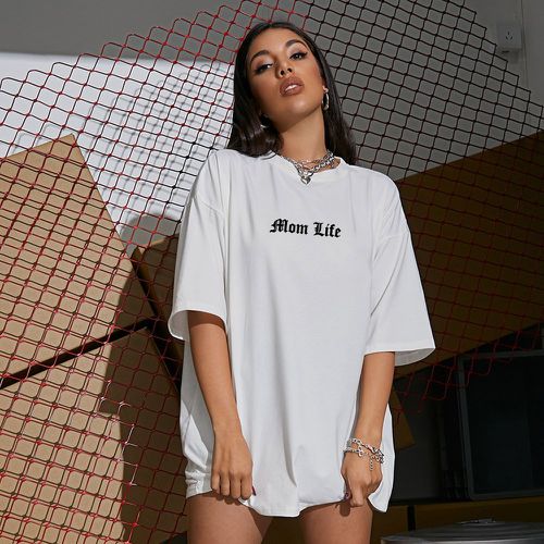 T-shirt oversize avec imprimé lettre - SHEIN - Modalova