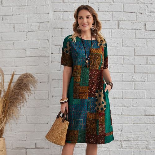 Robe tunique avec imprimé patchwork - SHEIN - Modalova