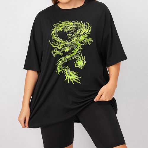 T-shirt avec imprimé dragon chinois - SHEIN - Modalova