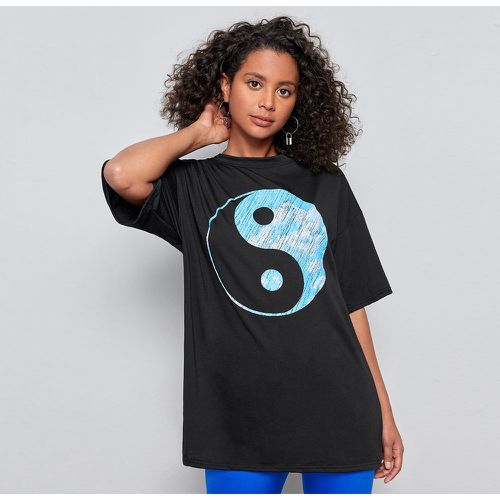 T-shirt à imprimé yin et yang à manches courtes - SHEIN - Modalova