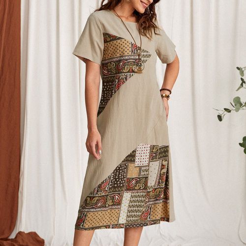 Robe tunique à motif patchwork - SHEIN - Modalova
