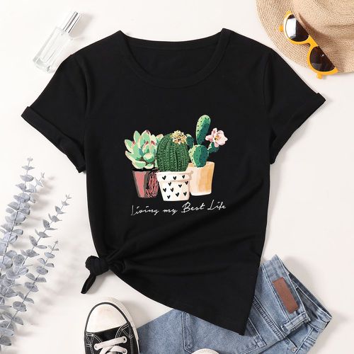 T-shirt avec motif cactus - SHEIN - Modalova