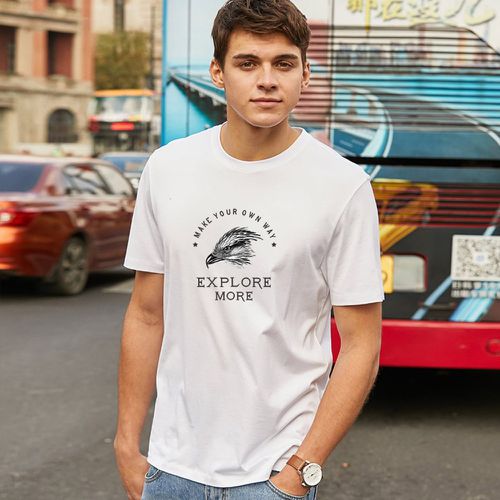 T-shirt aigle & lettre - SHEIN - Modalova