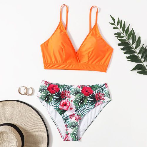 Bikini avec imprimé fleur et tropical - SHEIN - Modalova