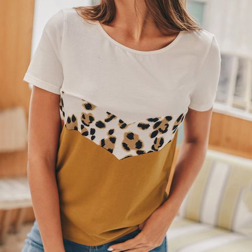 T-shirt à blocs de couleurs manches courtes - SHEIN - Modalova