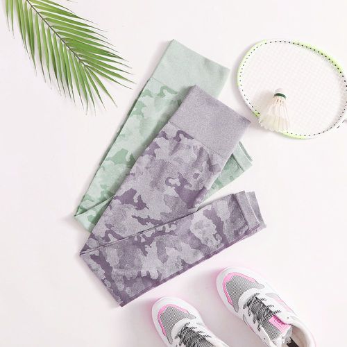 Pièces Legging de sport à imprimé camouflage sans couture - SHEIN - Modalova