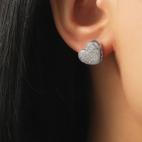 Clous d'oreilles avec cœur à zircone cubique - SHEIN - Modalova