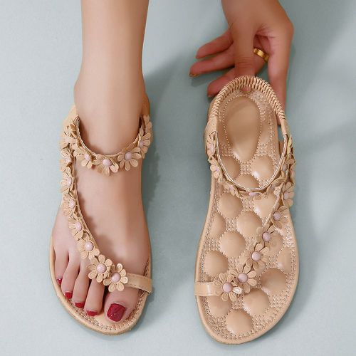 Sandales plates avec fleur - SHEIN - Modalova