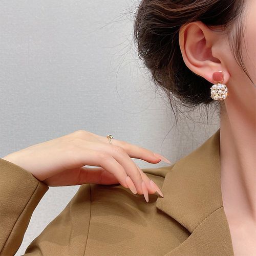 Boucles d'oreilles avec strass et fausses perles - SHEIN - Modalova