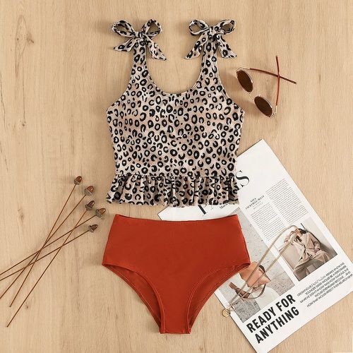 Bikini à imprimé léopard avec nœuds - SHEIN - Modalova