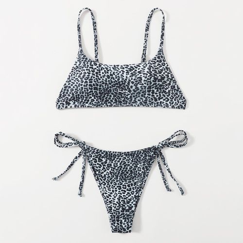 Bikini léopard à nœud - SHEIN - Modalova