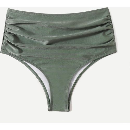 Bas de bikini Plissé Casual Unicolore - SHEIN - Modalova