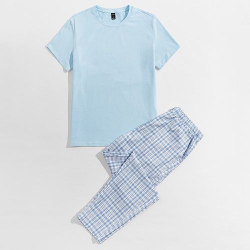 T-shirt et à carreaux Pantalon Ensemble de pyjama - SHEIN - Modalova