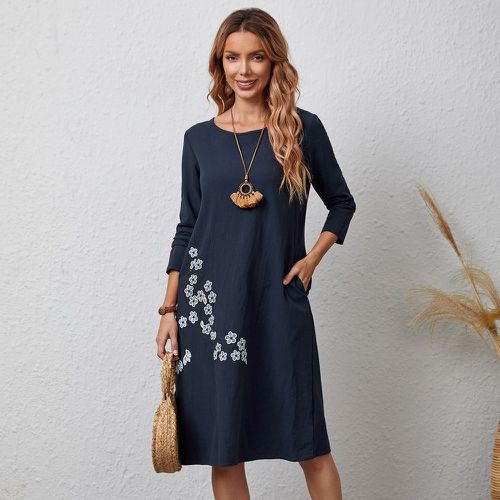 Robe tunique à imprimé floral à poche - SHEIN - Modalova