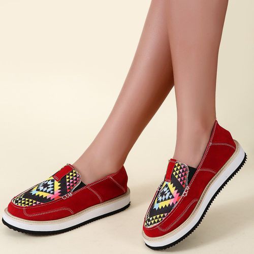 Chaussures plates glissantes avec motif géométrique - SHEIN - Modalova