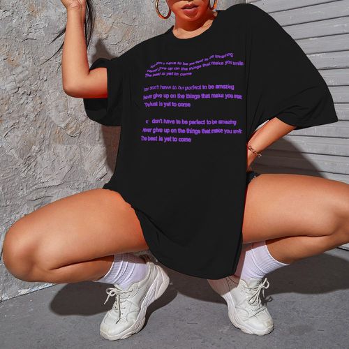 T-shirt oversize avec imprimé slogan - SHEIN - Modalova