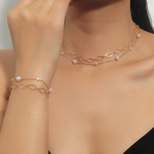 Bracelet avec fausses perles & Collier - SHEIN - Modalova