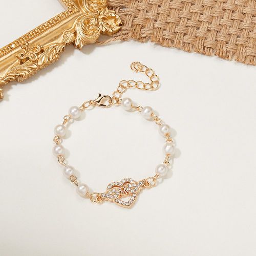 Bracelet avec cœur à strass et perles - SHEIN - Modalova
