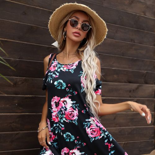 Robe fleurie col bardot - SHEIN - Modalova