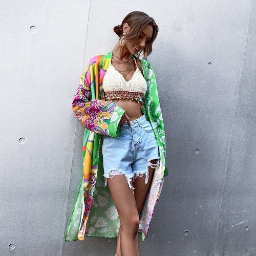Kimono à imprimé long - SHEIN - Modalova