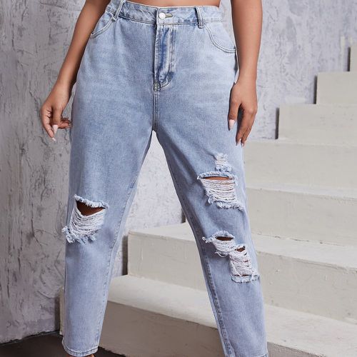 Jeans grandes tailles Déchiré Unicolore - SHEIN - Modalova