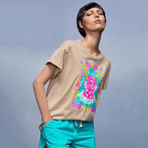 T-shirt ange et fleur - SHEIN - Modalova