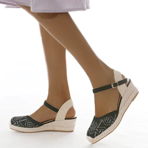 Chaussures géométrique espadrilles compensées - SHEIN - Modalova