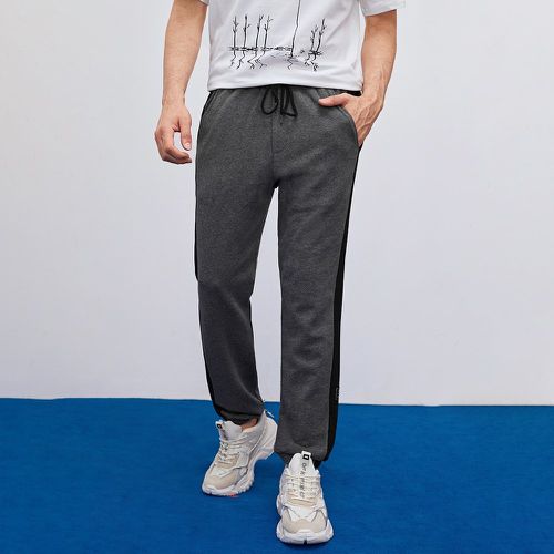 Pantalon de survêtement avec bande latérale et poche et cordon - SHEIN - Modalova