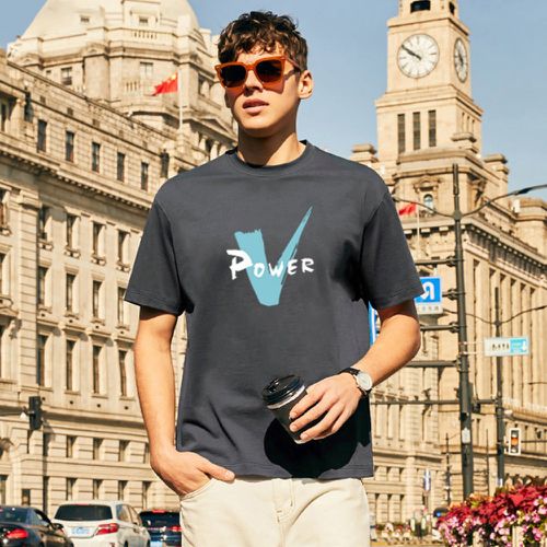 Homme T-shirt à lettres - SHEIN - Modalova