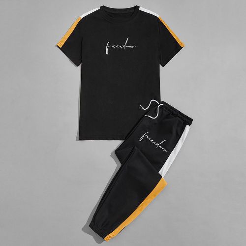 Lettre T-shirt & Pantalon de survêtement - SHEIN - Modalova