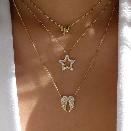 Collier avec pendentif cœur et étoile - SHEIN - Modalova