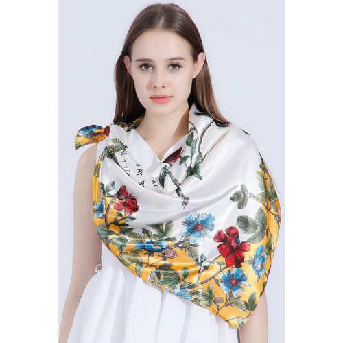 Bandana avec imprimé fleur & Boucle de foulard - SHEIN - Modalova