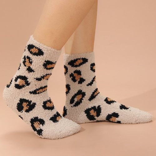 Chaussettes duveteuses léopard - SHEIN - Modalova