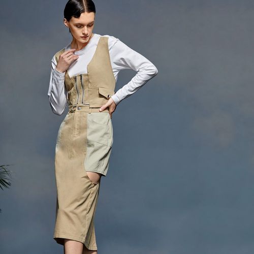 Jupe bicolore à poche avec découpe - SHEIN - Modalova