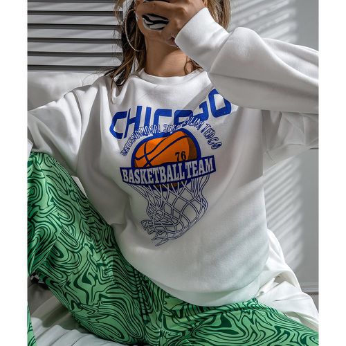 Sweat-shirt à imprimé basket-ball et lettres - SHEIN - Modalova