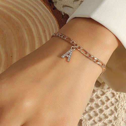 Bracelet avec strass et lettre - SHEIN - Modalova