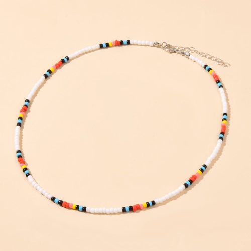 Collier avec perles et blocs de couleurs - SHEIN - Modalova