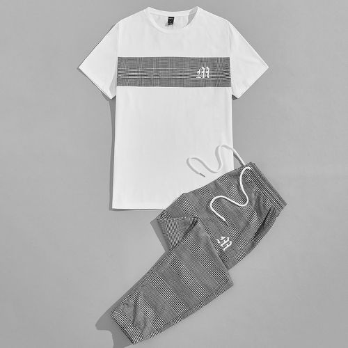 T-shirt à carreaux à lettre & Pantalon - SHEIN - Modalova